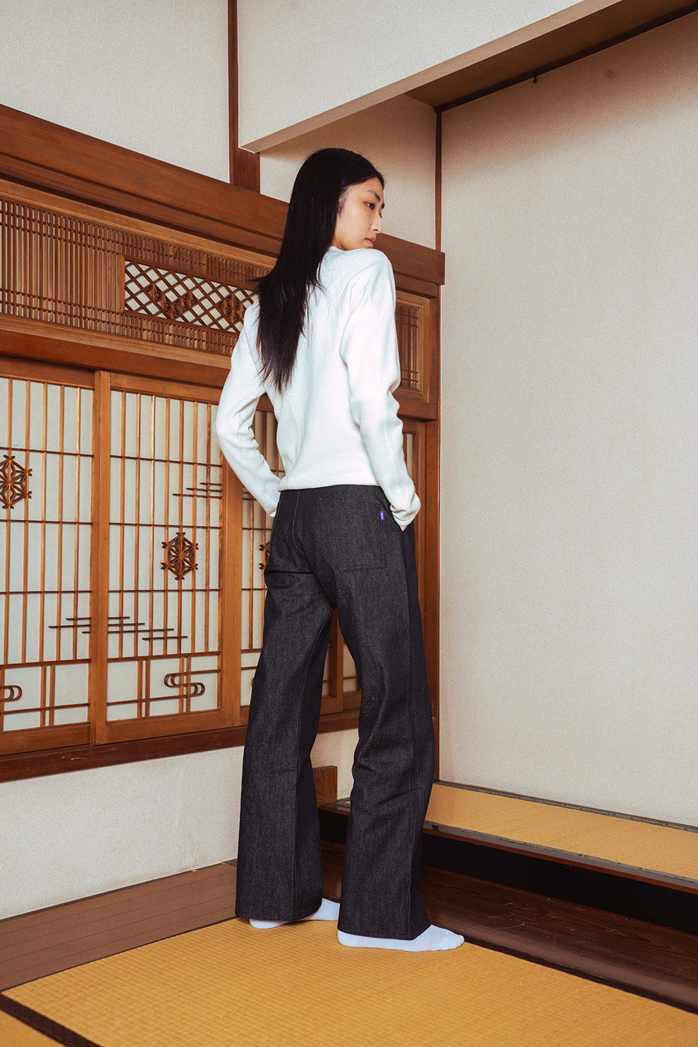Button Flap Bootcut Jeans - Raw Black | STOCK - NOVEMBER 28, 9PM JST