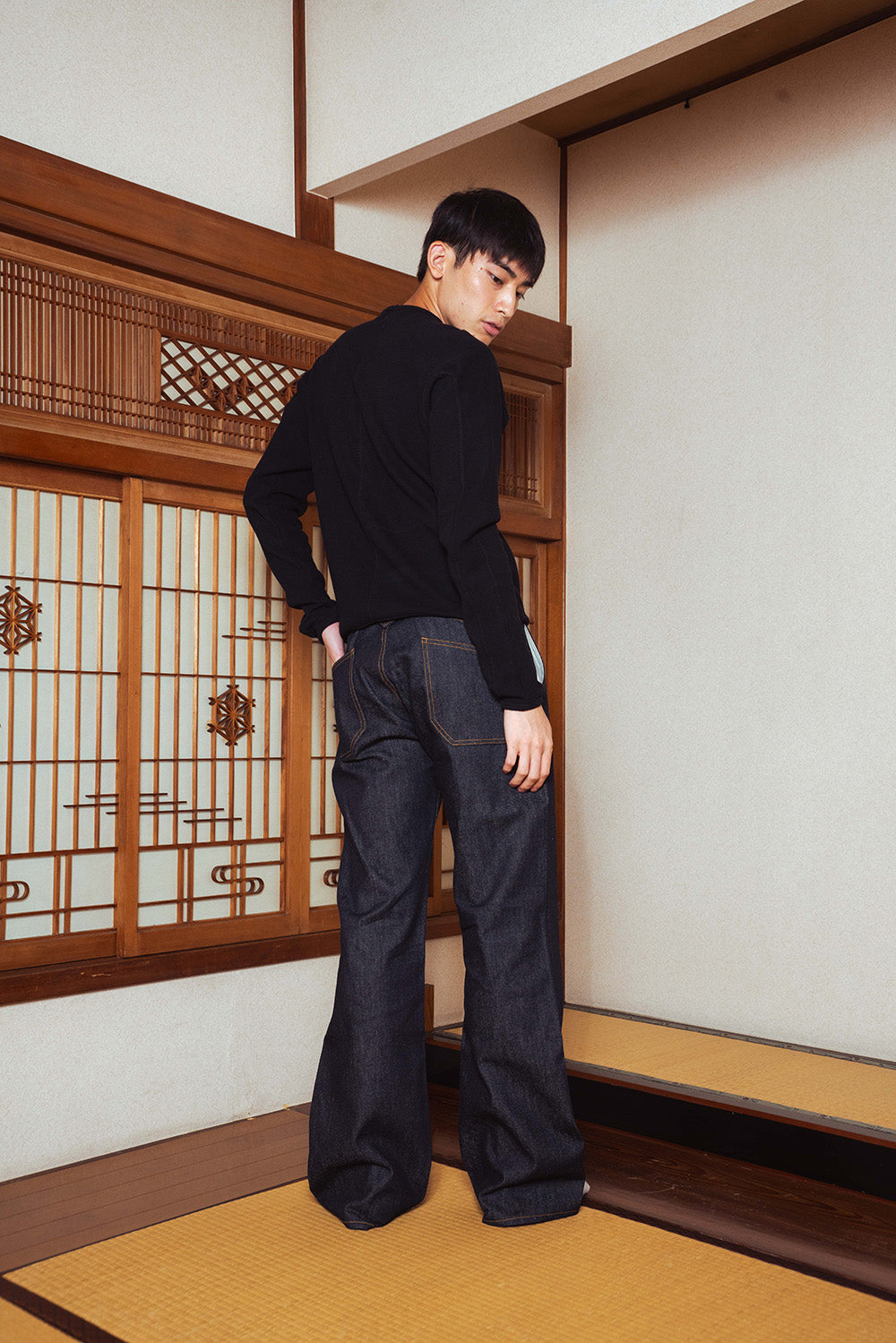 Button Flap Bootcut Jeans - Raw Indigo | STOCK - NOVEMBER 28, 9PM JST