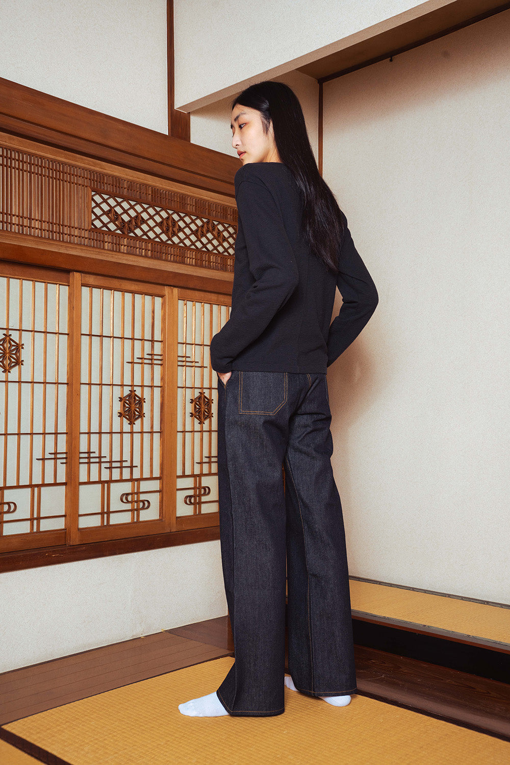Button Flap Bootcut Jeans - Raw Indigo | STOCK - NOVEMBER 28, 9PM JST
