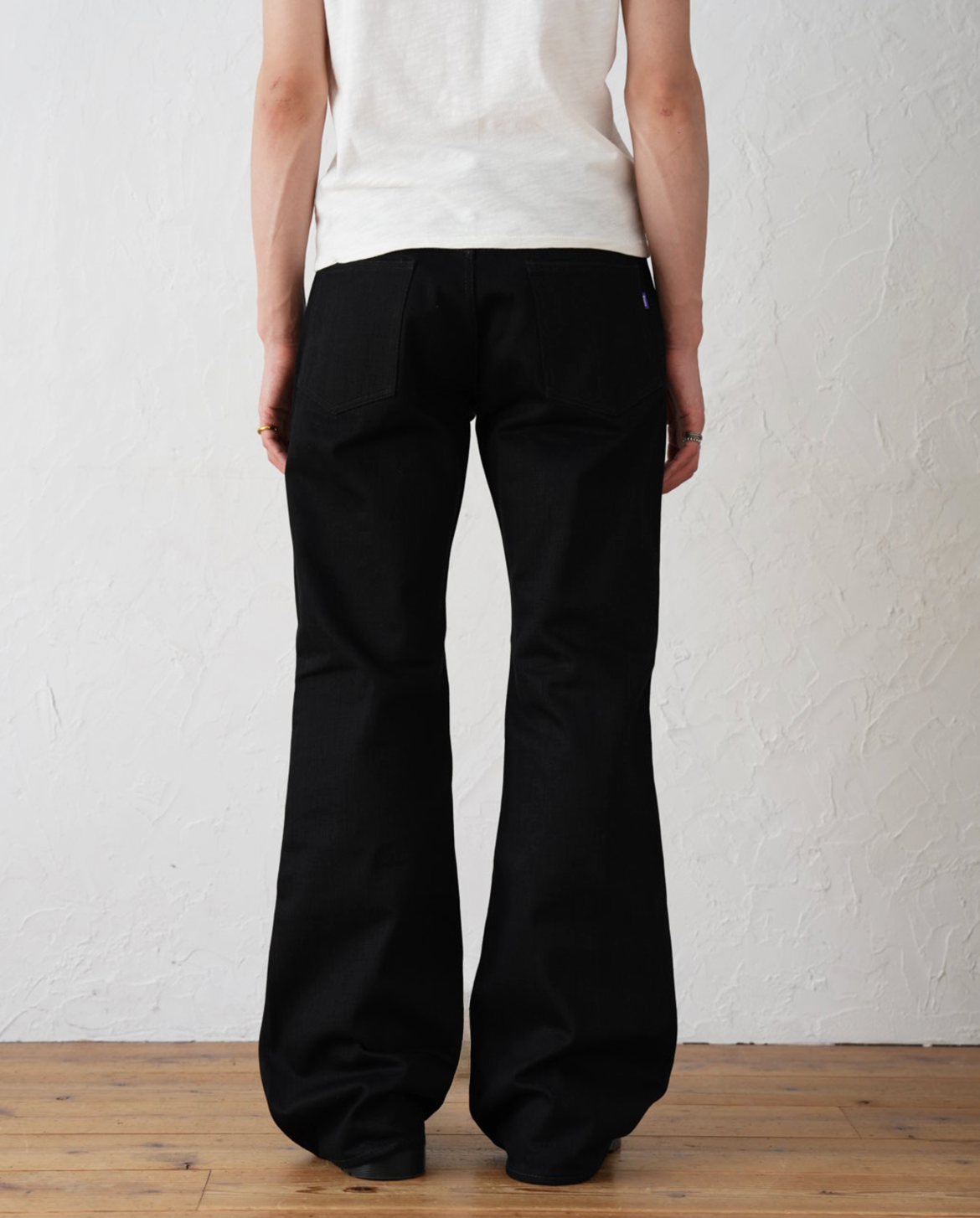 Japanese Bell Bottom Jeans – Black/Black