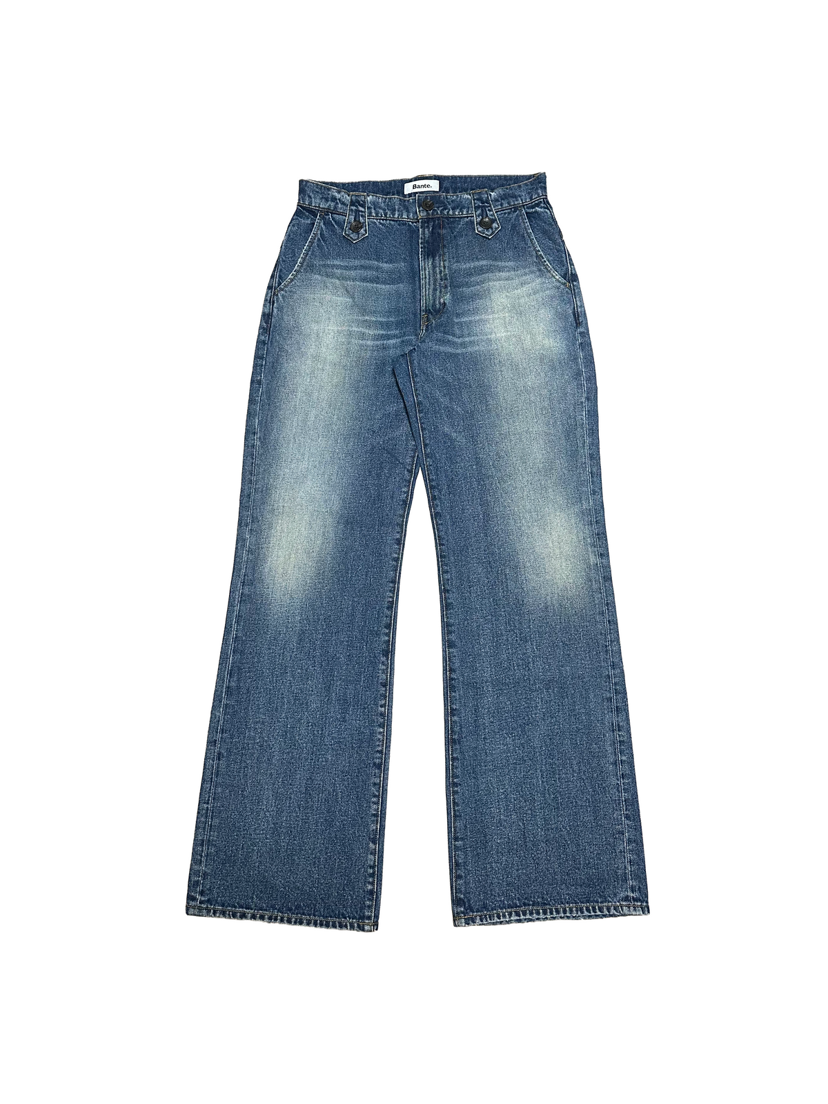 Button Flap Bootcut Jeans - Washed Indigo | STOCK - DECEMBER 19, 9PM JST