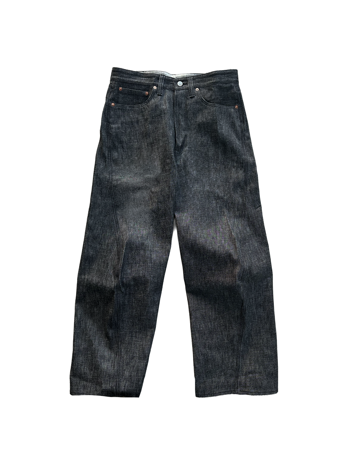 Japanese 3D Wide-Leg Jeans - Black