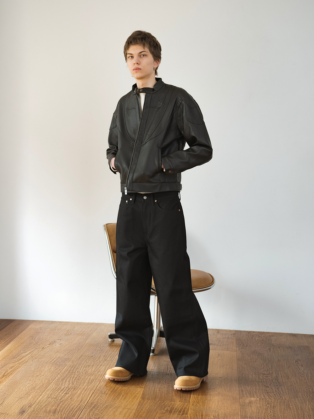 Japanese Selvedge Baggy Jeans – Black/Black
