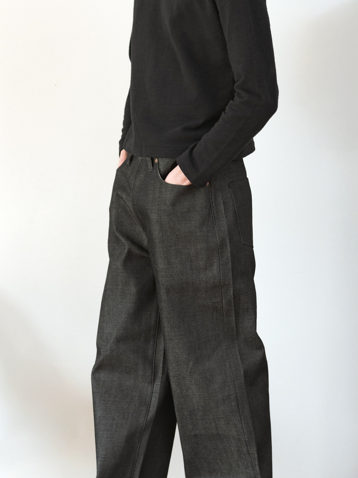 Japanese Selvedge Baggy Jeans – Black