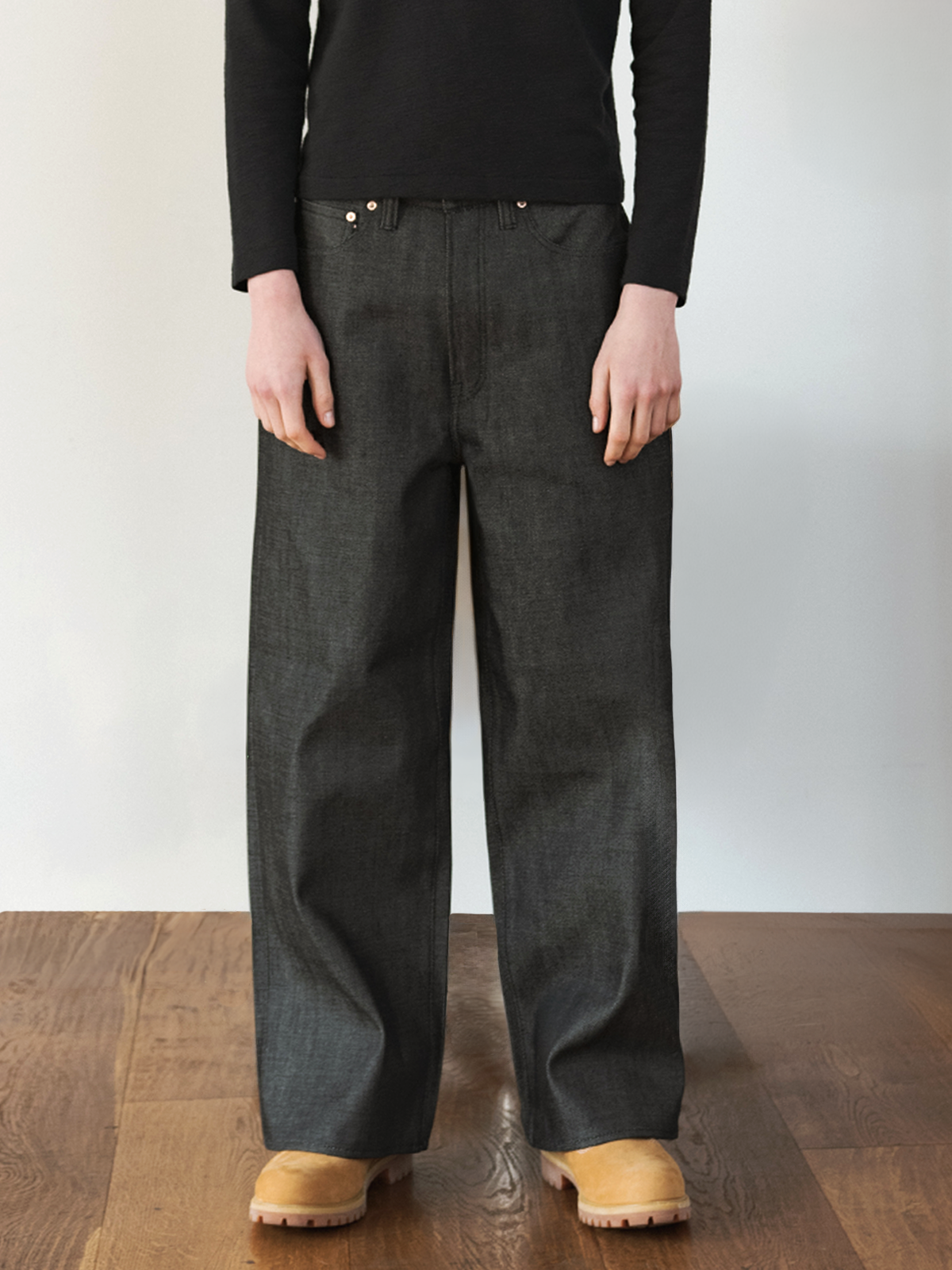 Japanese Selvedge Baggy Jeans – Black
