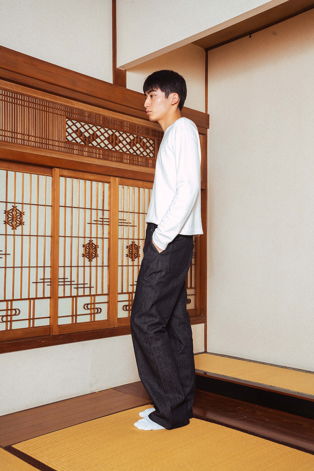 Button Flap Bootcut Jeans - Raw Black | STOCK - NOVEMBER 28, 9PM JST