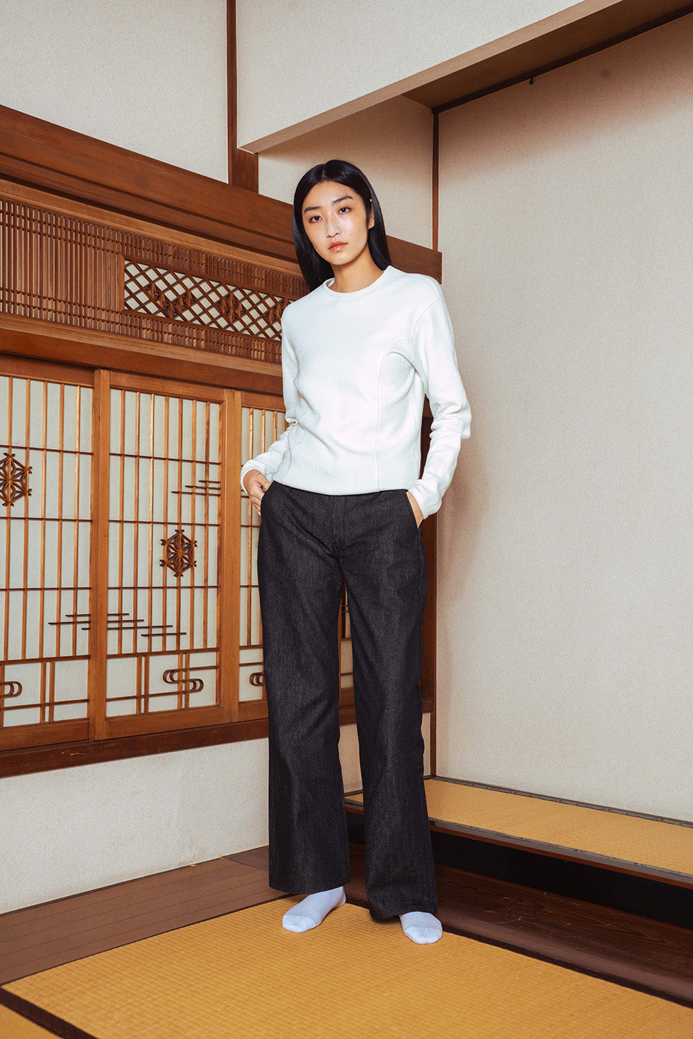 Button Flap Bootcut Jeans - Raw Black | STOCK - NOVEMBER 28, 9PM JST