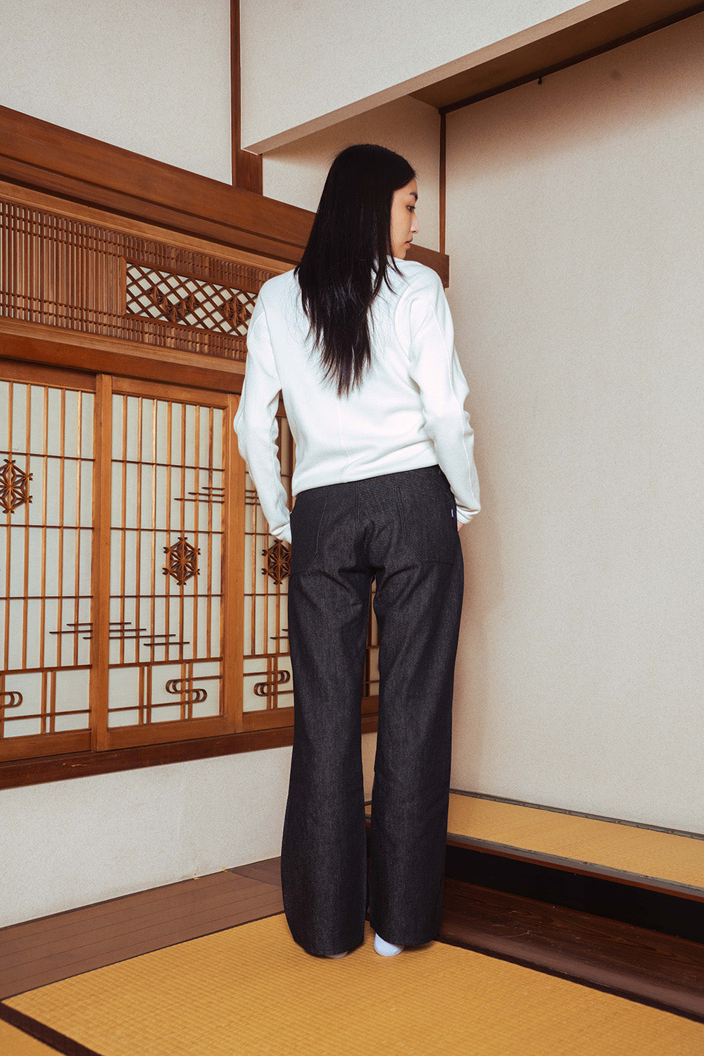 Button Flap Bootcut Jeans - Raw Black | STOCK - NOVEMBER 28, 9PM JST