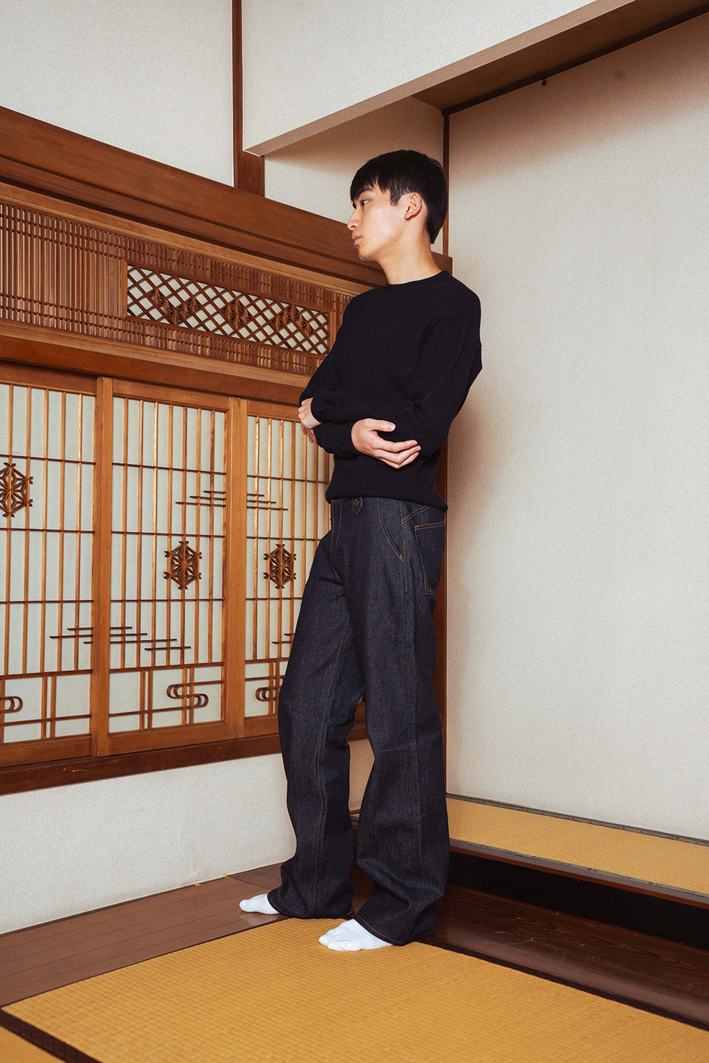 Button Flap Bootcut Jeans - Raw Indigo | STOCK - NOVEMBER 28, 9PM JST