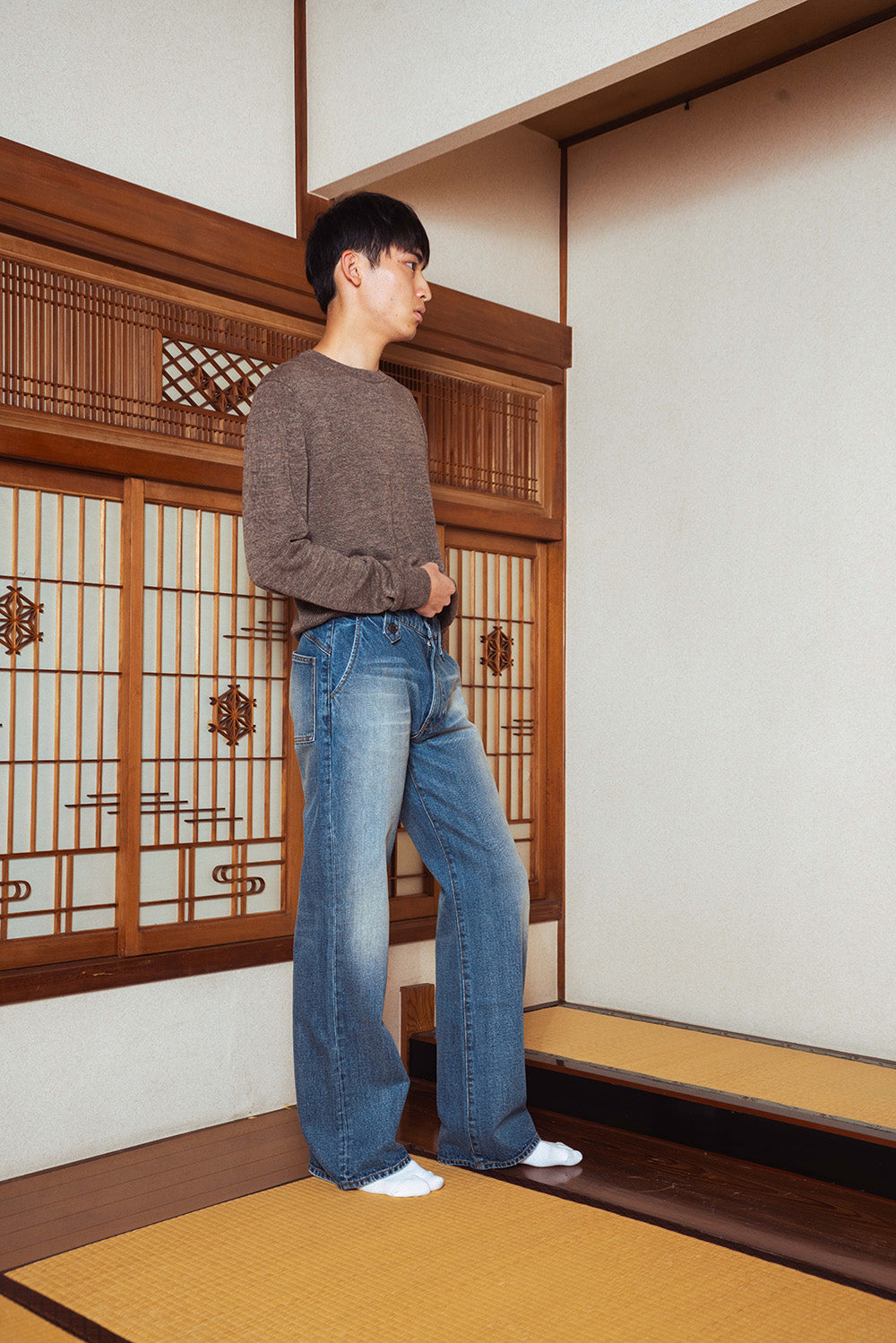 Button Flap Bootcut Jeans - Washed Indigo | STOCK - DECEMBER 19, 9PM JST
