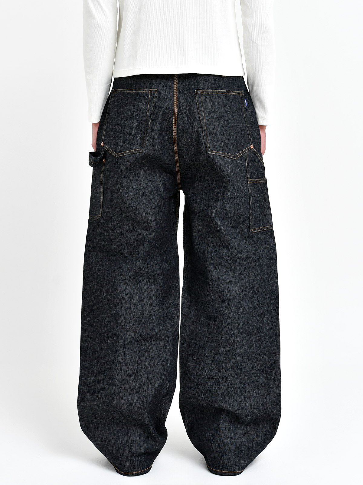 Japanese Double Knee Denim Pants - Black