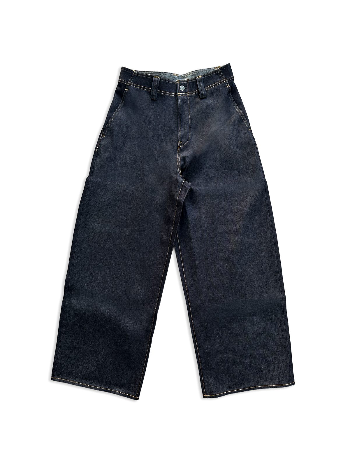Japanese Selvedge Curved-Leg Jeans - Indigo