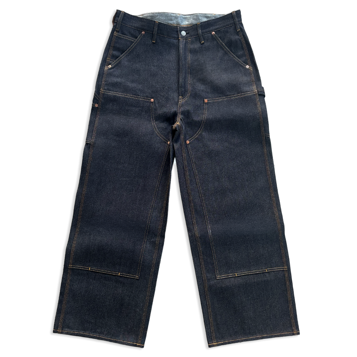 Japanese Double Knee Denim Pants - Indigo