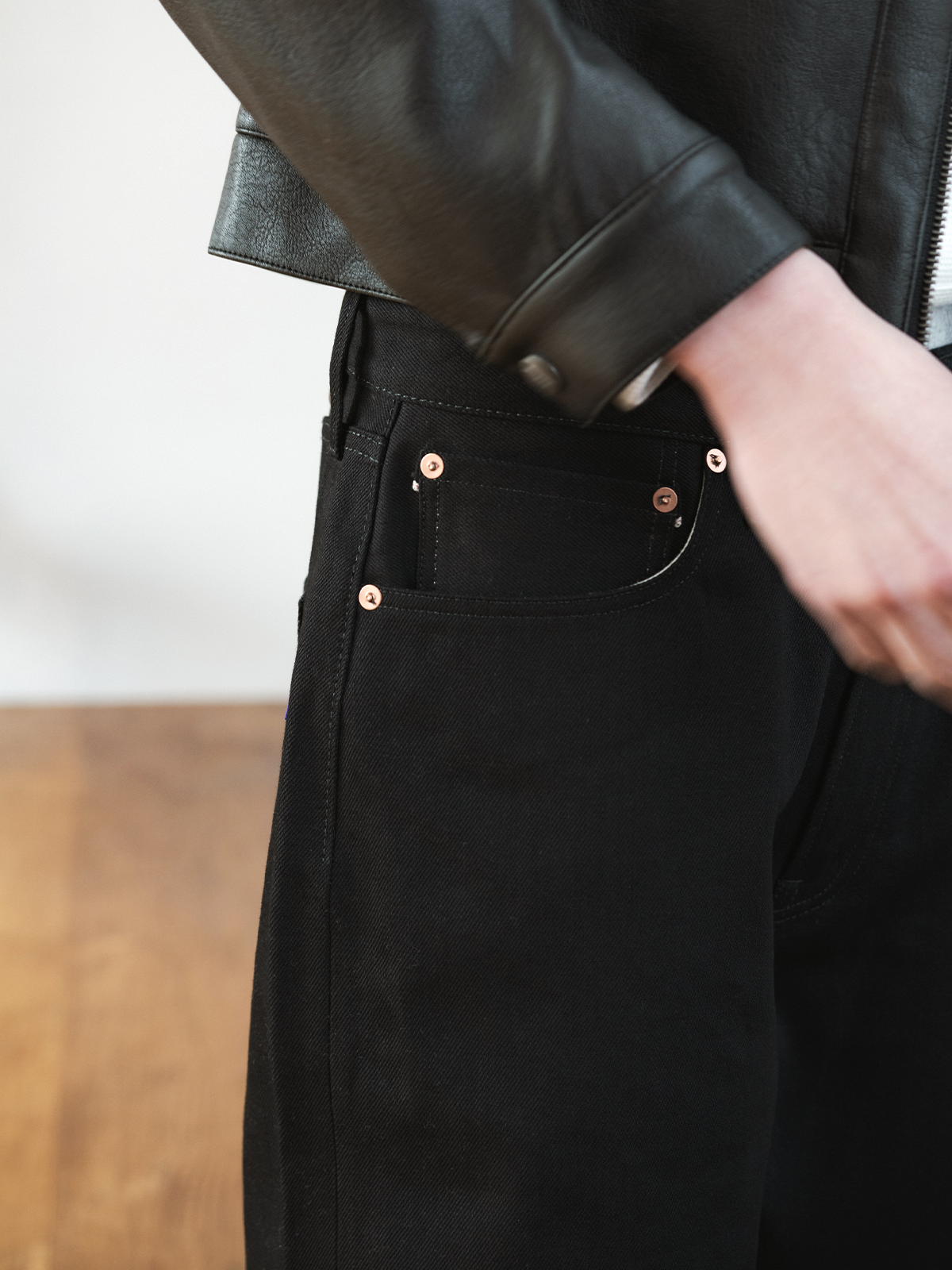 Japanese Selvedge Baggy Jeans – Black/Black