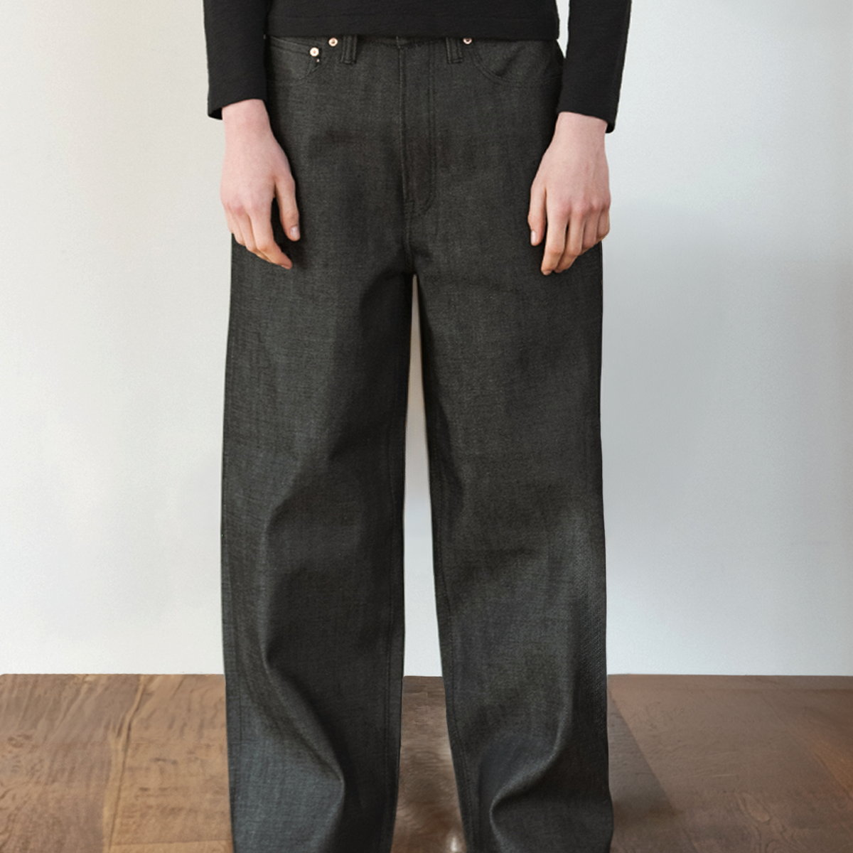 Japanese Selvedge Baggy Jeans – Black Japanese Selvedge Baggy Jeans – Black