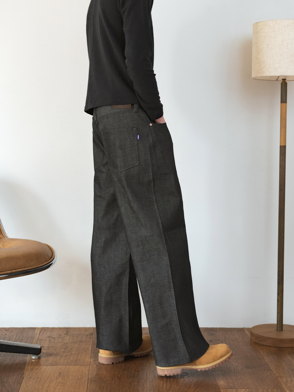 Japanese Selvedge Baggy Jeans – Black